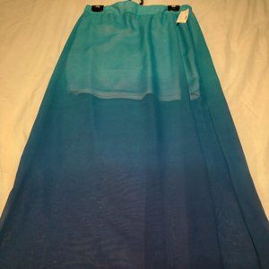 Maurice's Turquoise Ombre Boho Gypsy Hippie Skirt Sz M NWT